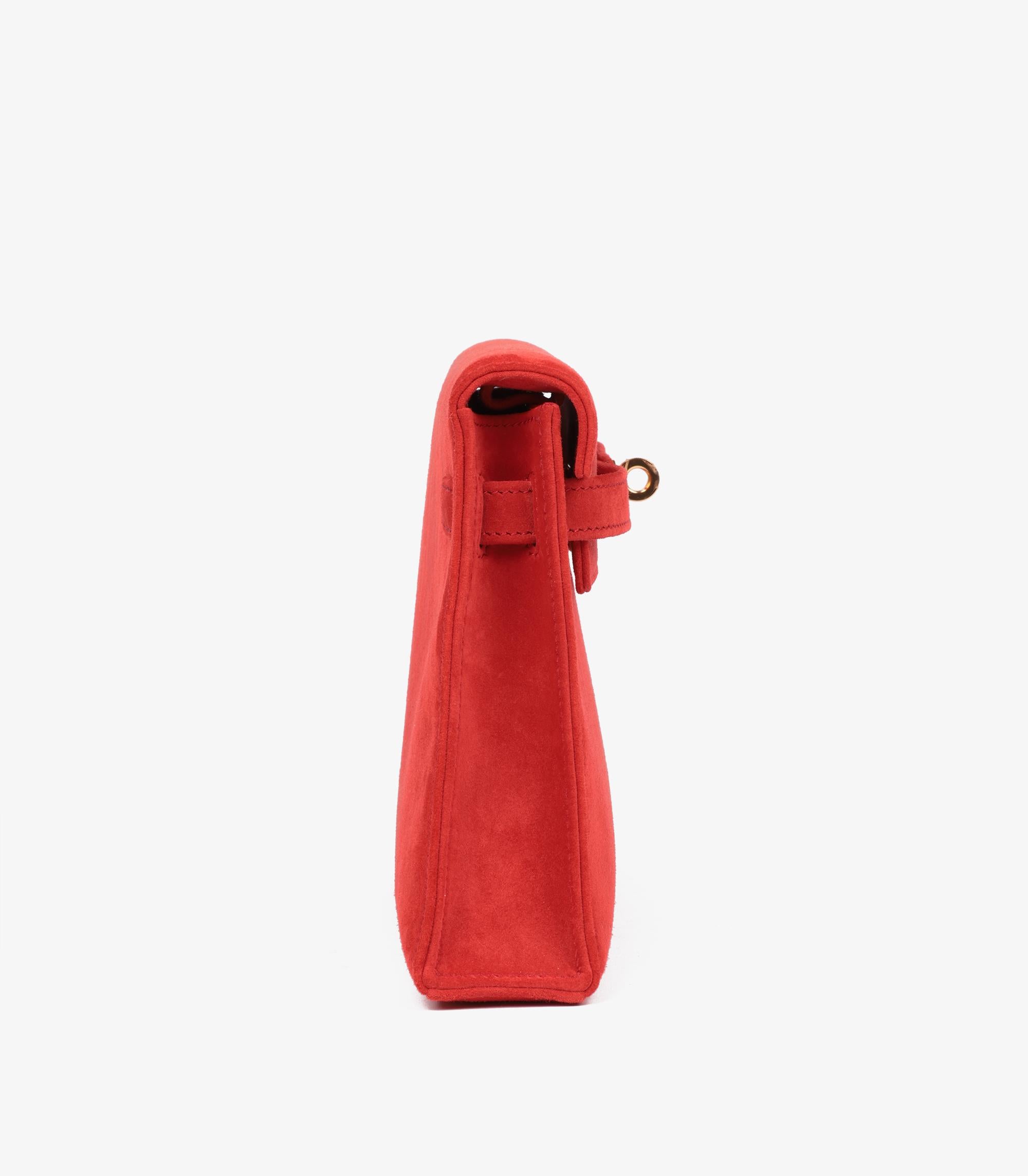 Hermès Capucine Veau Doblis Suede Kelly Elan Neuf - En vente à Bishop's Stortford, Hertfordshire
