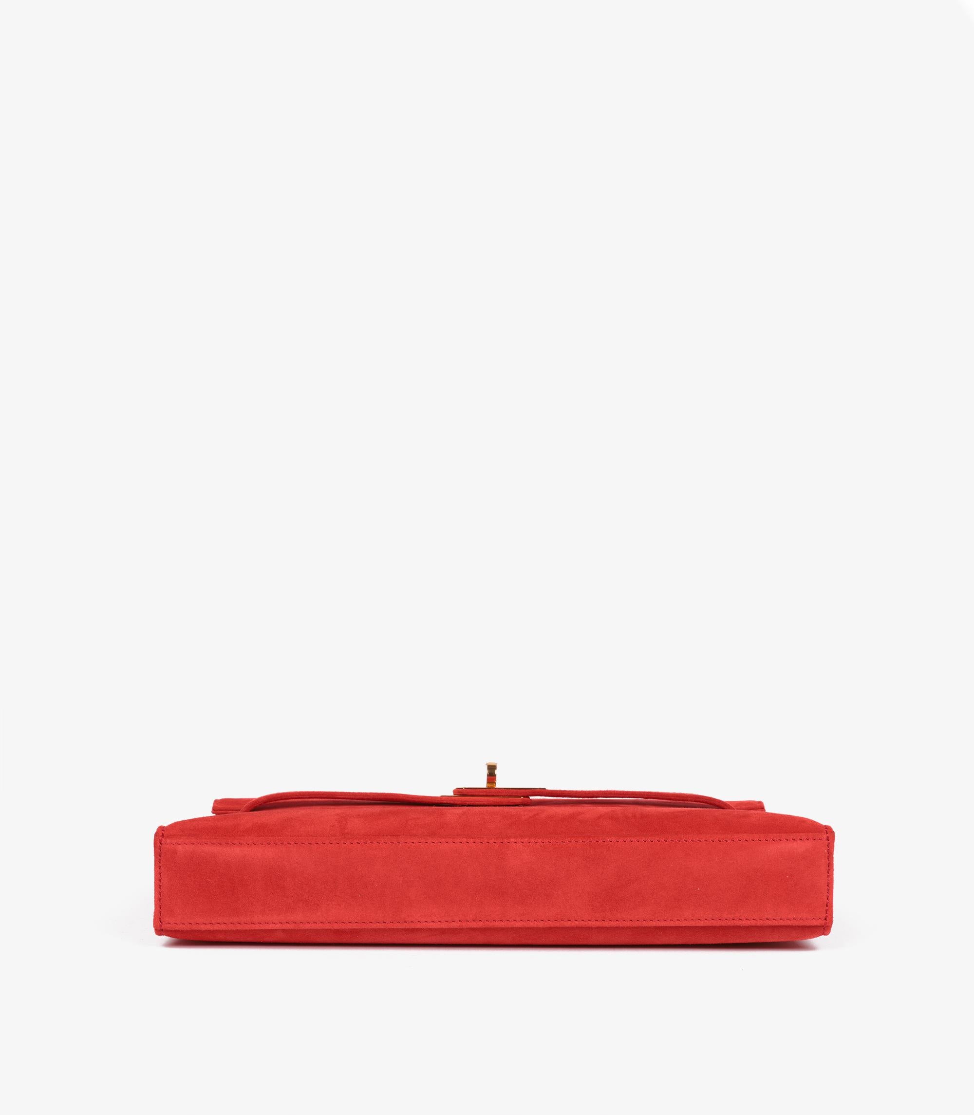 Hermès Capucine Veau Doblis Suede Kelly Elan en vente 2