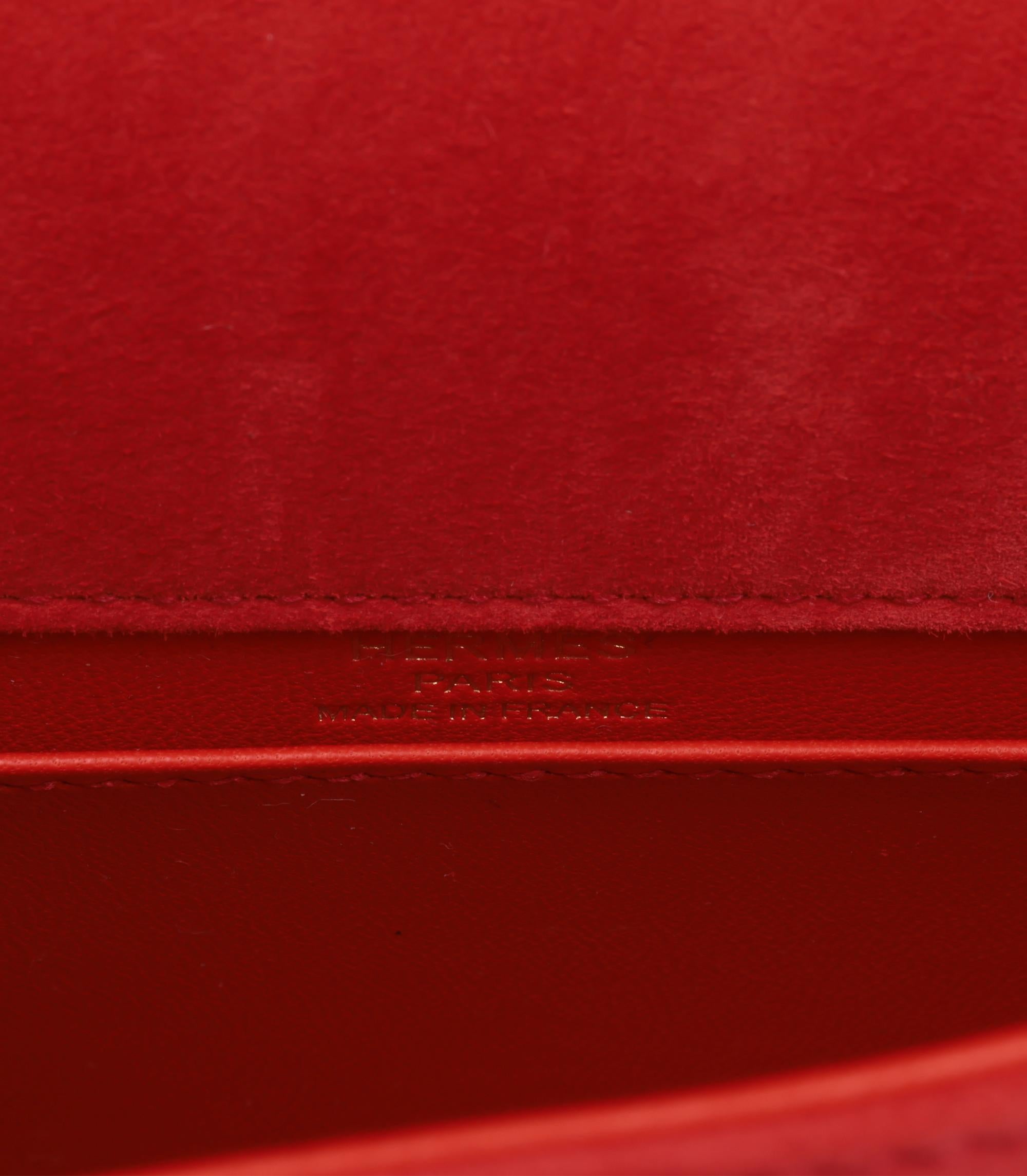 Hermès Capucine Veau Doblis Suede Kelly Elan en vente 4