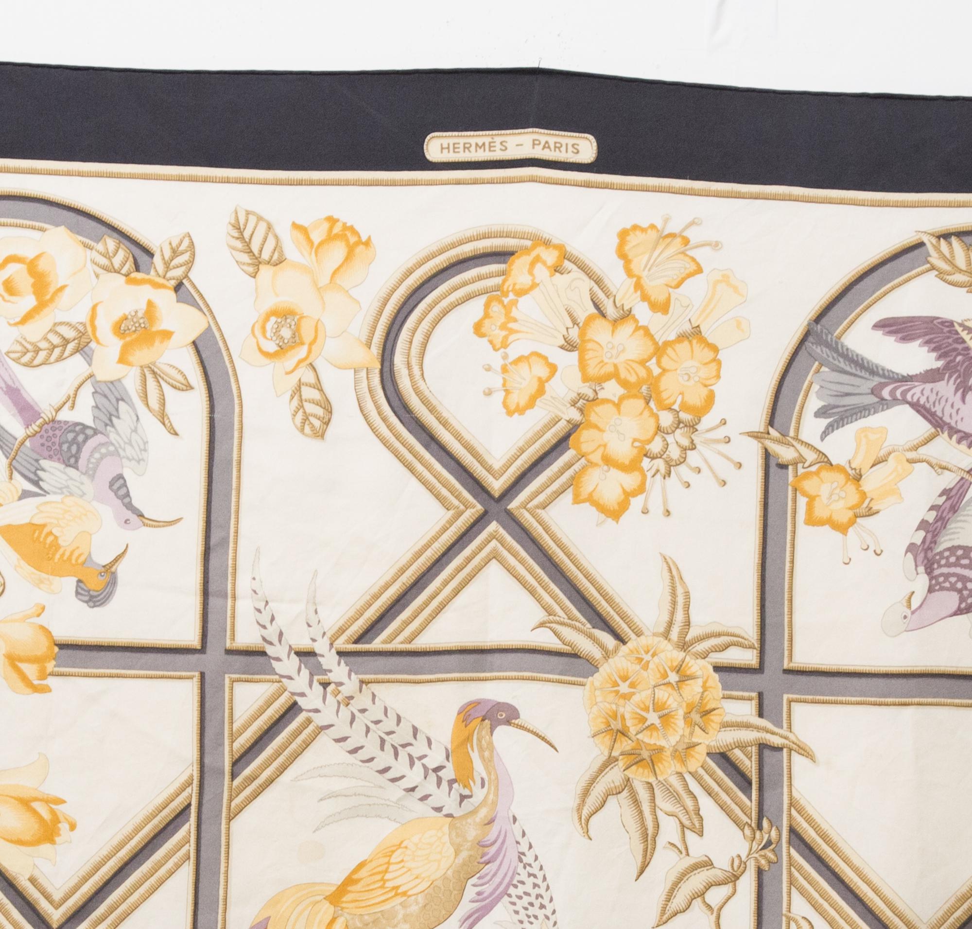 Hermes Caraïbes by Christiane Vauzelles Silk Scarf For Sale 2