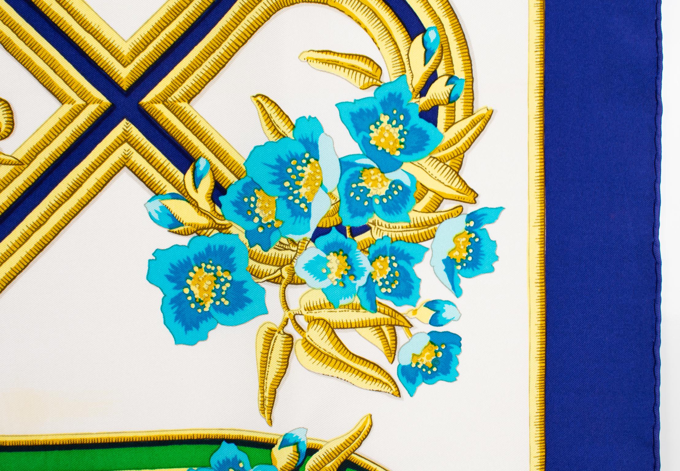 Hermes Caraibes Exotic Birds Silk Twill Scarf by Christiane Vauxelles For Sale 4