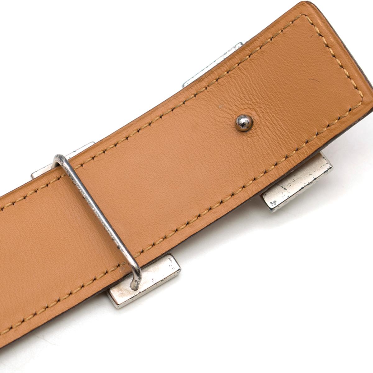 Brown Hermes Caramel Ostrich leather belt