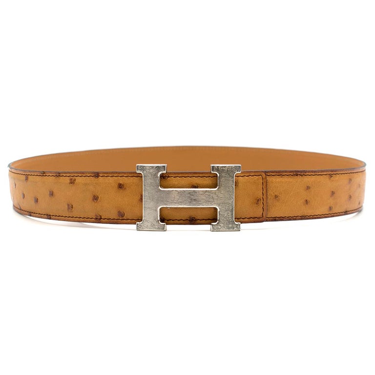 Hermes Caramel Ostrich leather belt at 1stDibs hermes ostrich belt