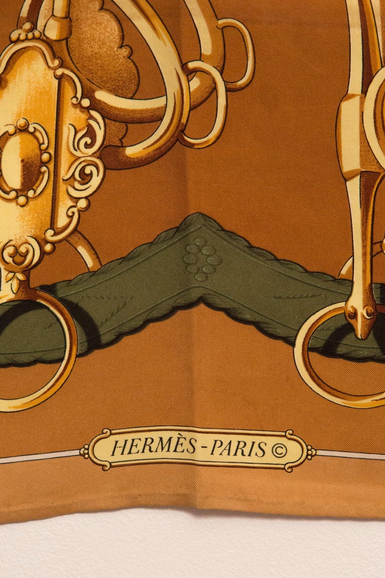 Hermes Caramel Silk Scarf at 1stdibs