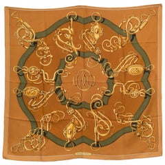 Hermes Caramel Silk Scarf