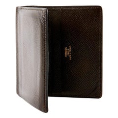 HERMES Card holder in Dark Brown Leather