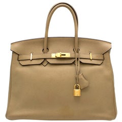 Hermes Cardamome 35cm Clemence Leather Birkin