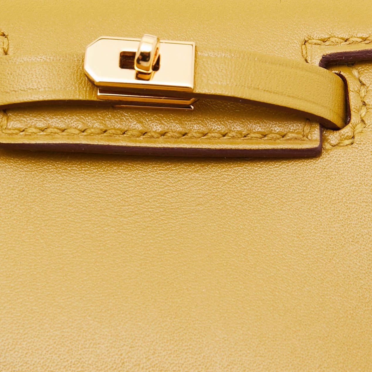 Hermes Cardamome Tadelakt Leather Mini Kelly Twilly Bag Charm 2