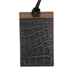 Hermes Cardholder Graphite Matte Porosus Crocodile / Etoupe Epsom