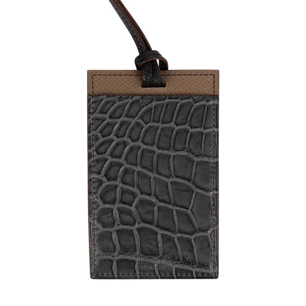 hermes crocodile card holder