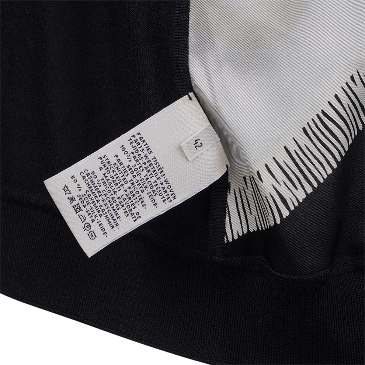 Hermes Poste et Cavalerie Cardigan Court Twillaine Black and White 42 For Sale 11