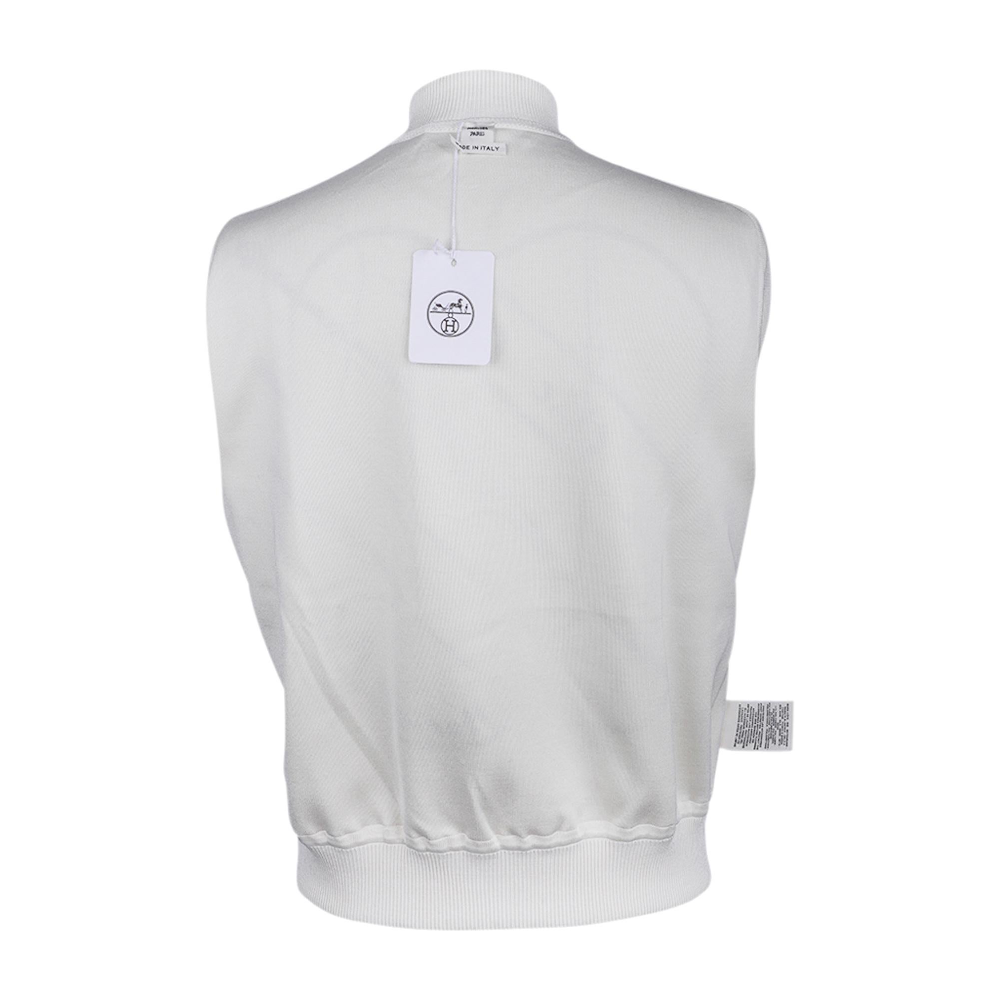 Hermes Cardigan Zip Clic Clac Winter White Jacket 38 / 6 For Sale 7
