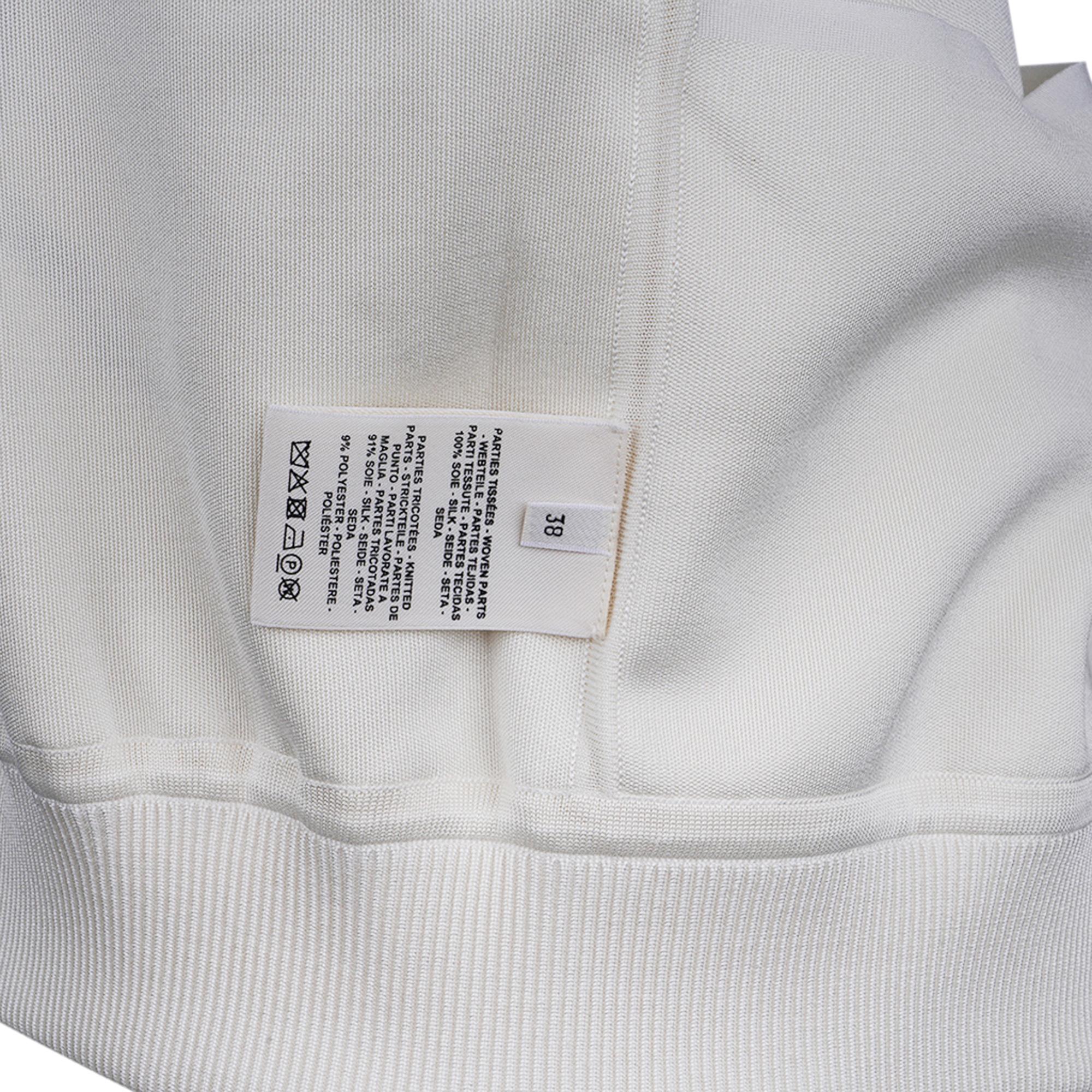 Hermes Cardigan Zip Clic Clac Winter White Jacket 38 / 6 For Sale 9