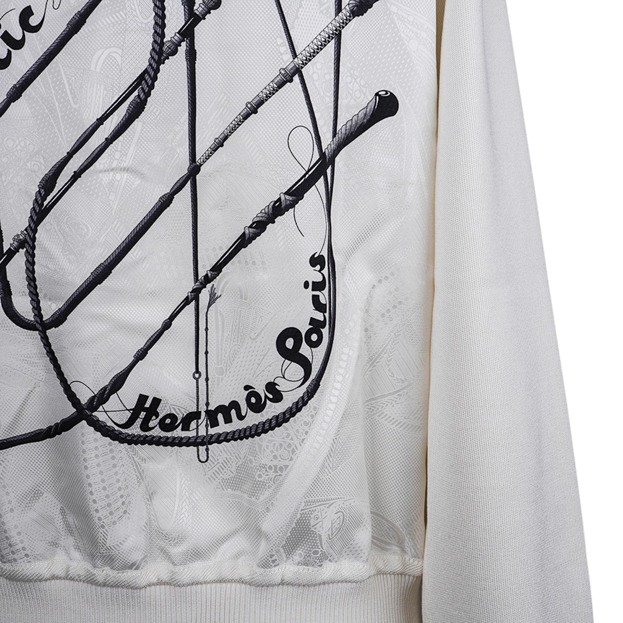 Hermes Cardigan Zip Clic Clac Winter White Jacket 38 / 6 In New Condition For Sale In Miami, FL