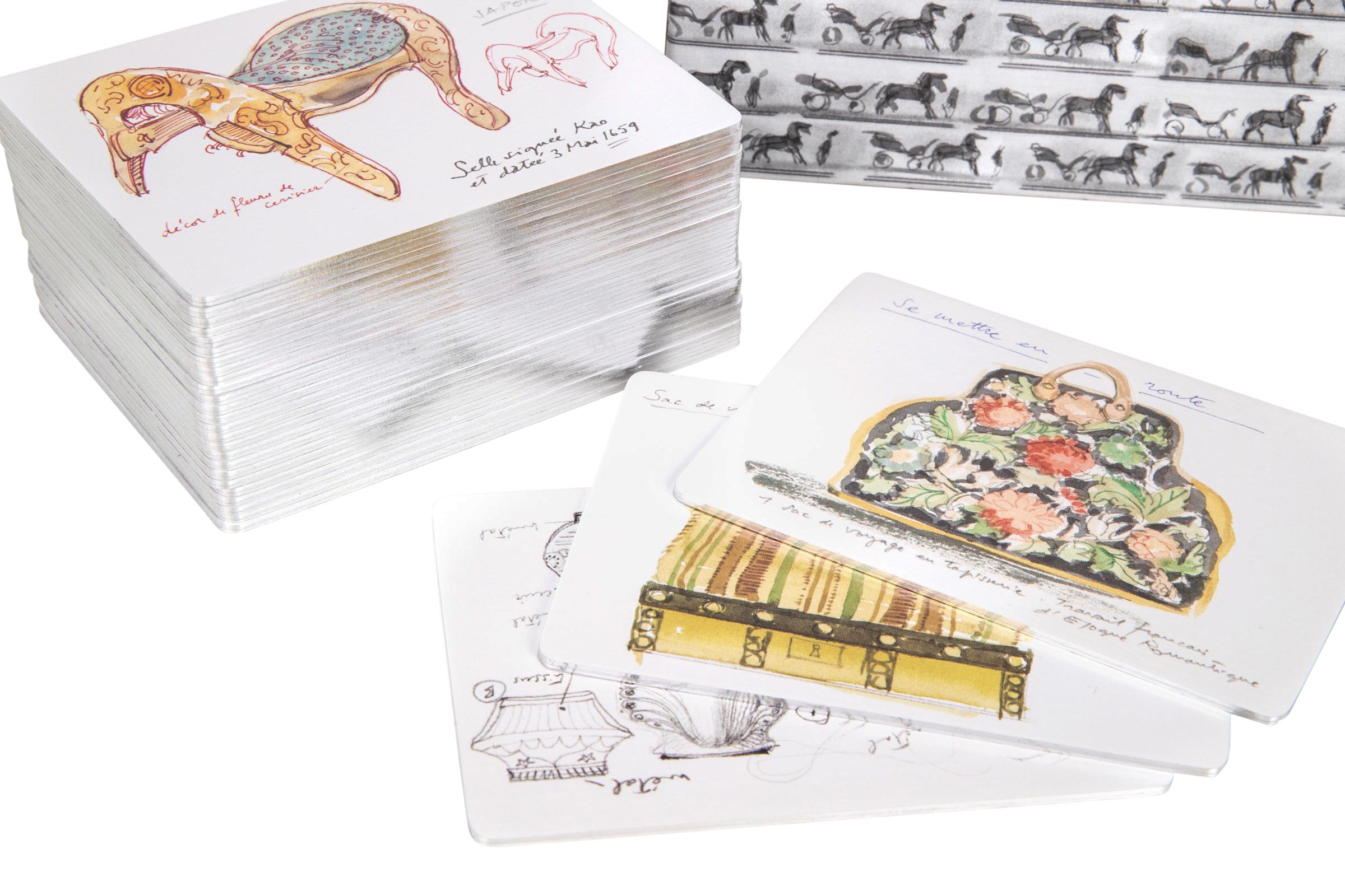 Gray Hermes Cards La Collection Emile Hermes Memory Game For Sale