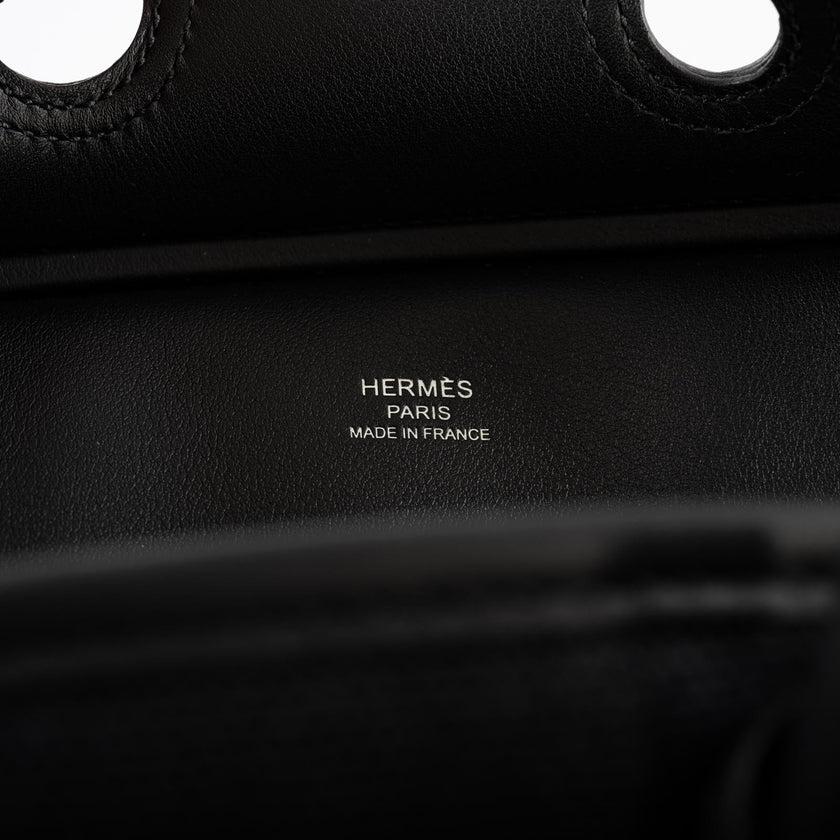 Hermès Cargo Birkin 25 Black Swift and Toile Canvas with Palladium Hardware Bag For Sale 4