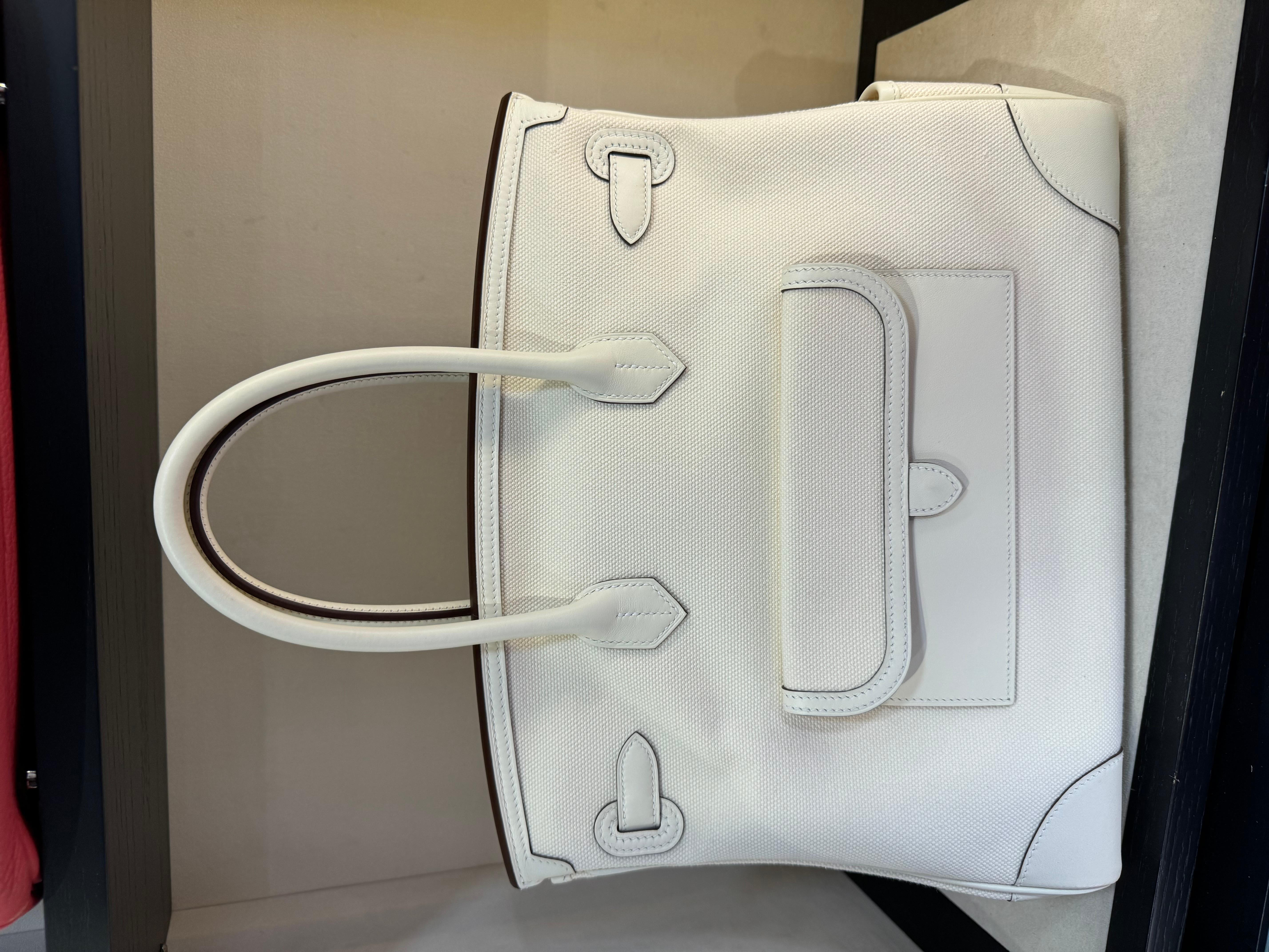 Gray Hermès Cargo Birkin 35 Nata handbag