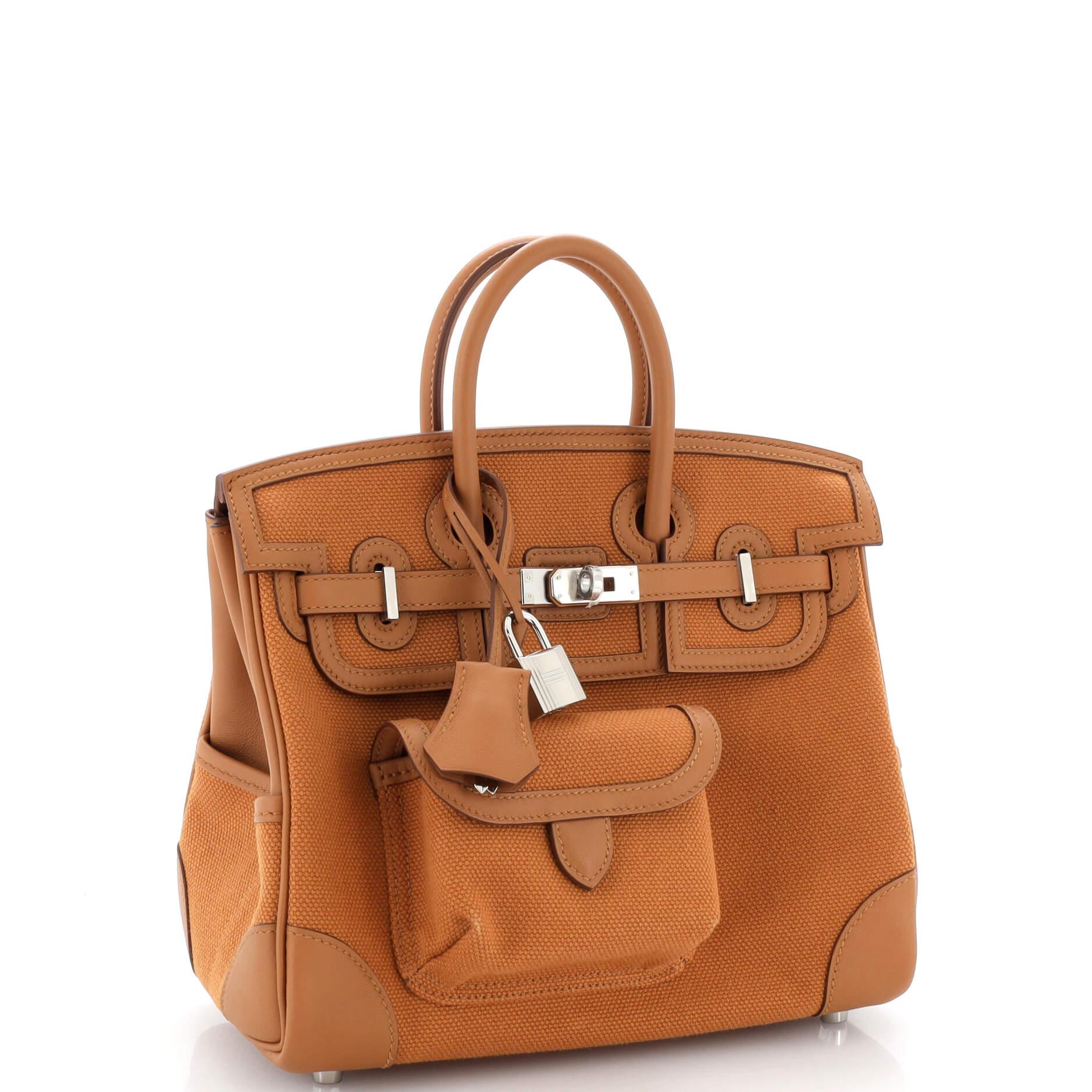Hermes Cargo Birkin Bag Toile and Swift 25 In Good Condition In NY, NY