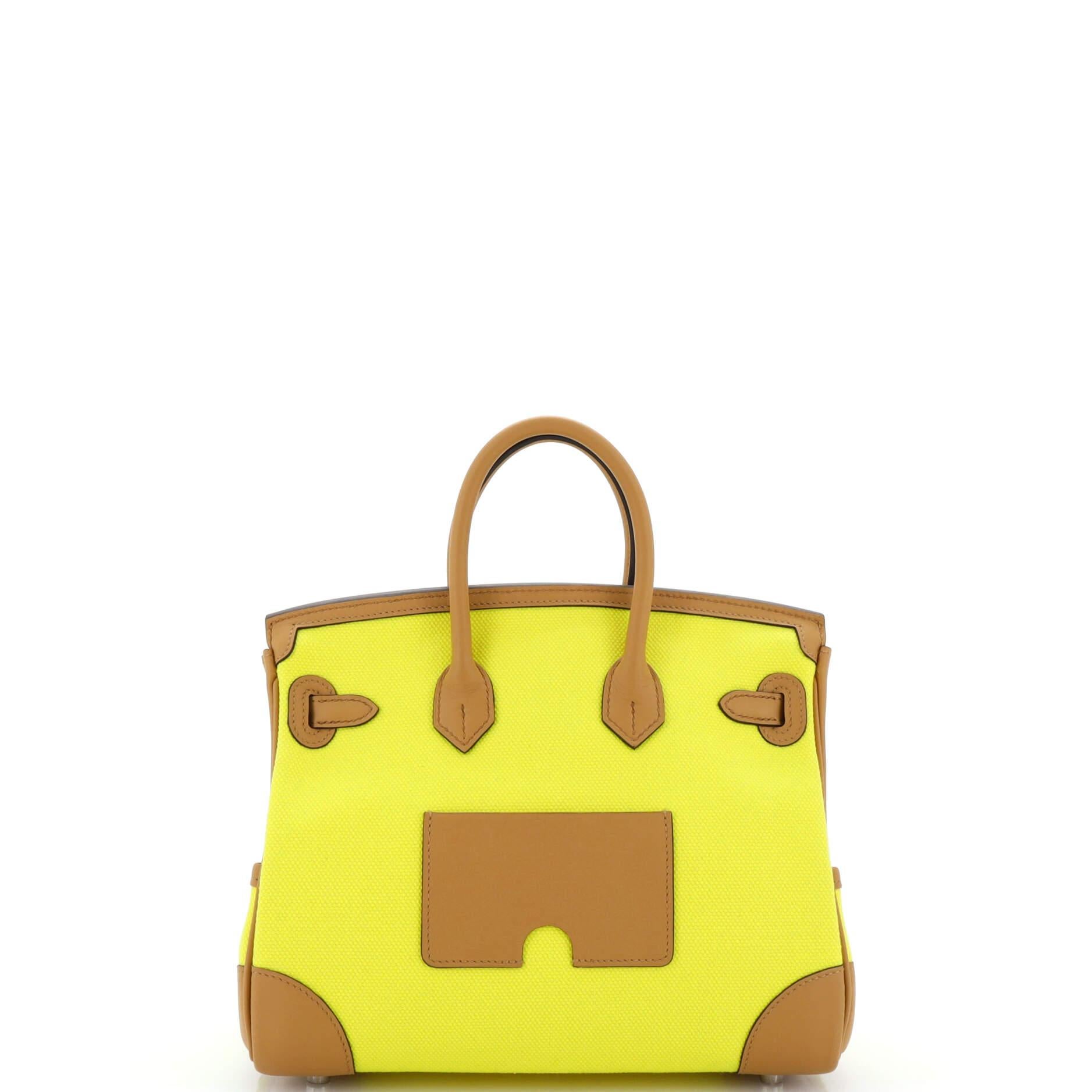 Hermès Sac à main Cargo Birkin en toile et cuir Swift 25 Pour femmes en vente