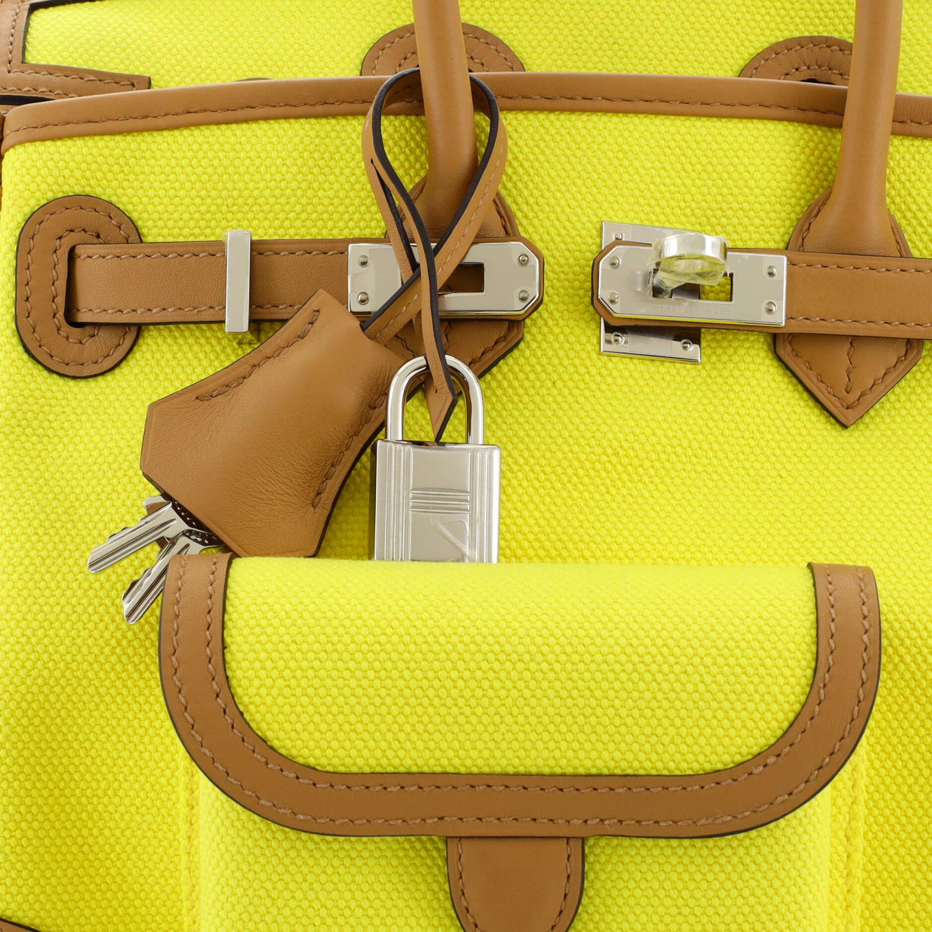 Hermès Cargo Birkin Tasche Toile und Swift 25 im Angebot 3