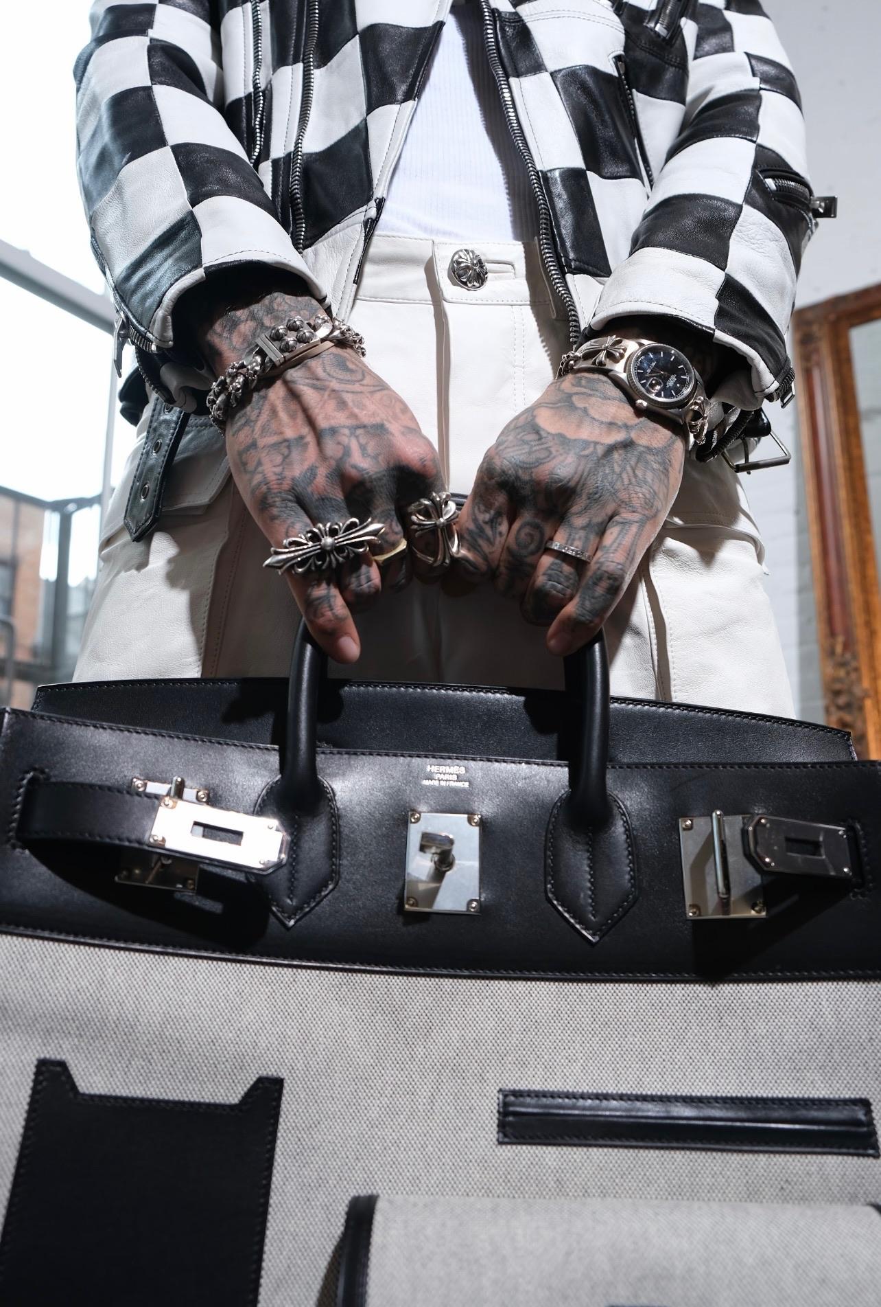 Bolso Hermès Cargo HAC Birkin 40 Caja y Toile Negro con Herrajes Paladio en venta 5