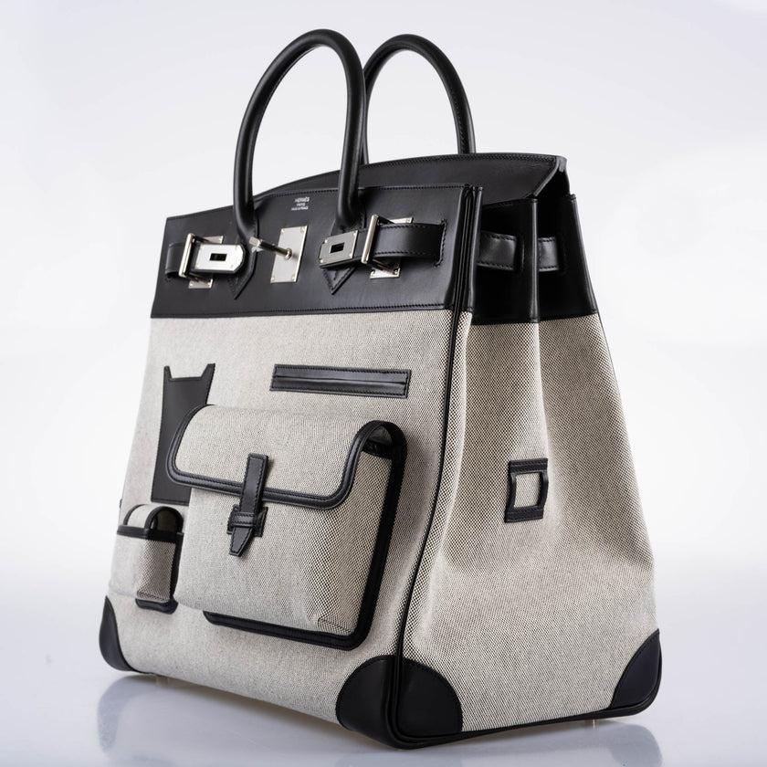 Bolso Hermès Cargo HAC Birkin 40 Caja y Toile Negro con Herrajes Paladio en Nuevo estado para la venta en NYC Tri-State/Miami, NY