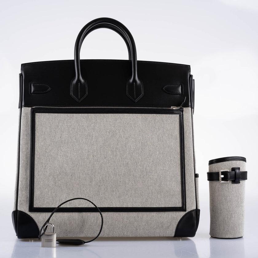 Bolso Hermès Cargo HAC Birkin 40 Caja y Toile Negro con Herrajes Paladio en venta 2