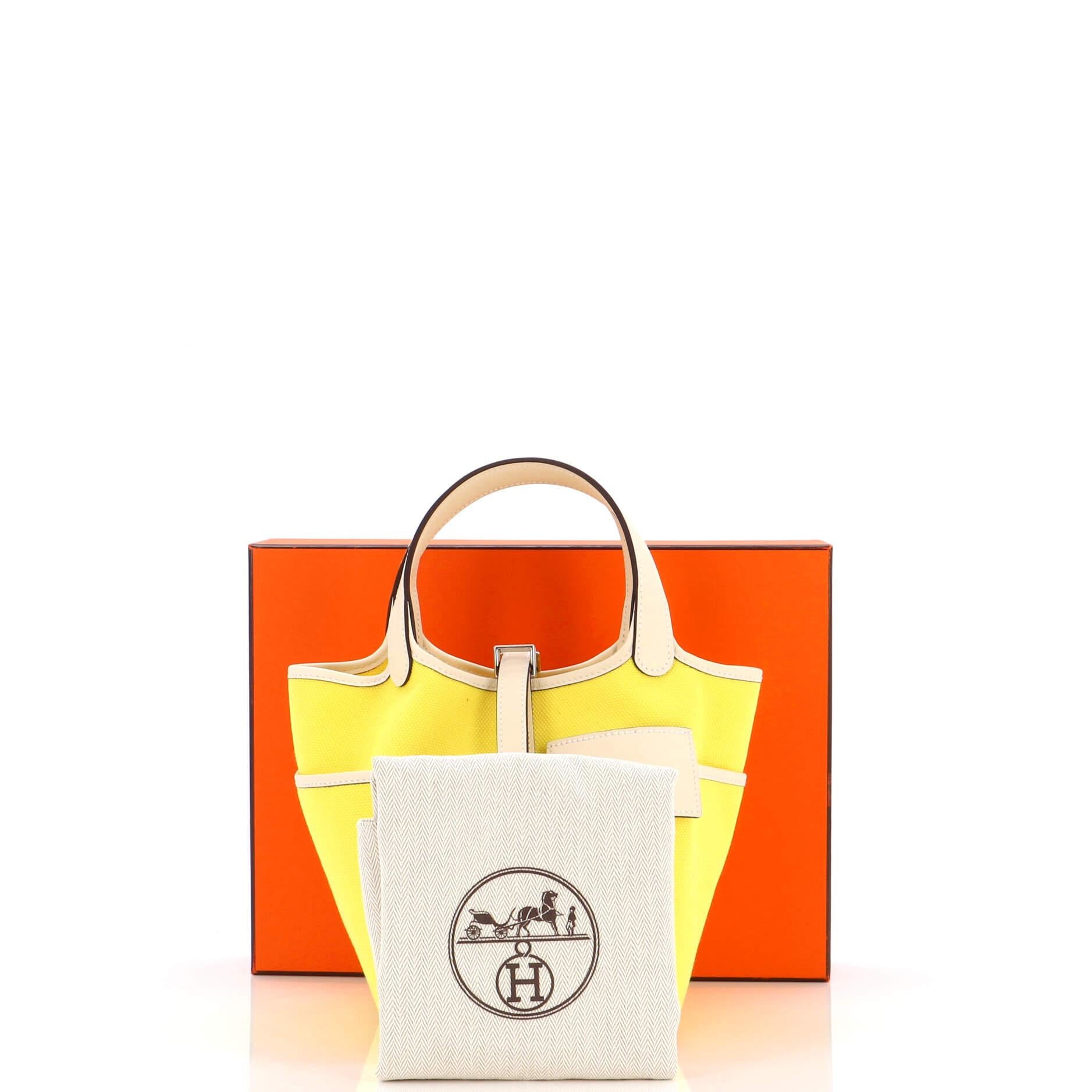 Hermes Picotin Lock 18 Pocket Bag Orange/Orange in Goeland Canvas