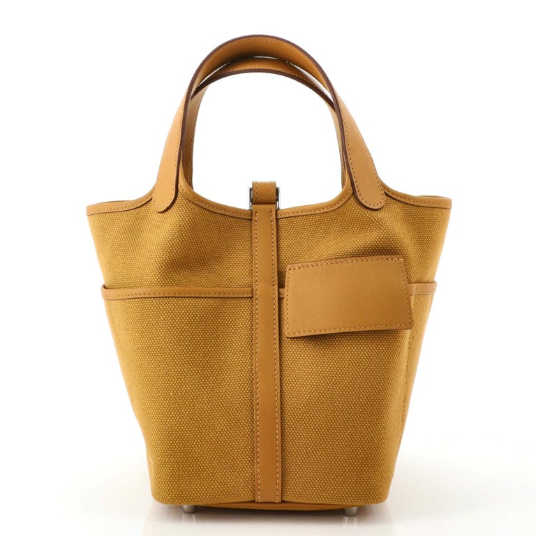 Hermes Cargo Picotin Lock Bag Canvas and Swift PM at 1stDibs