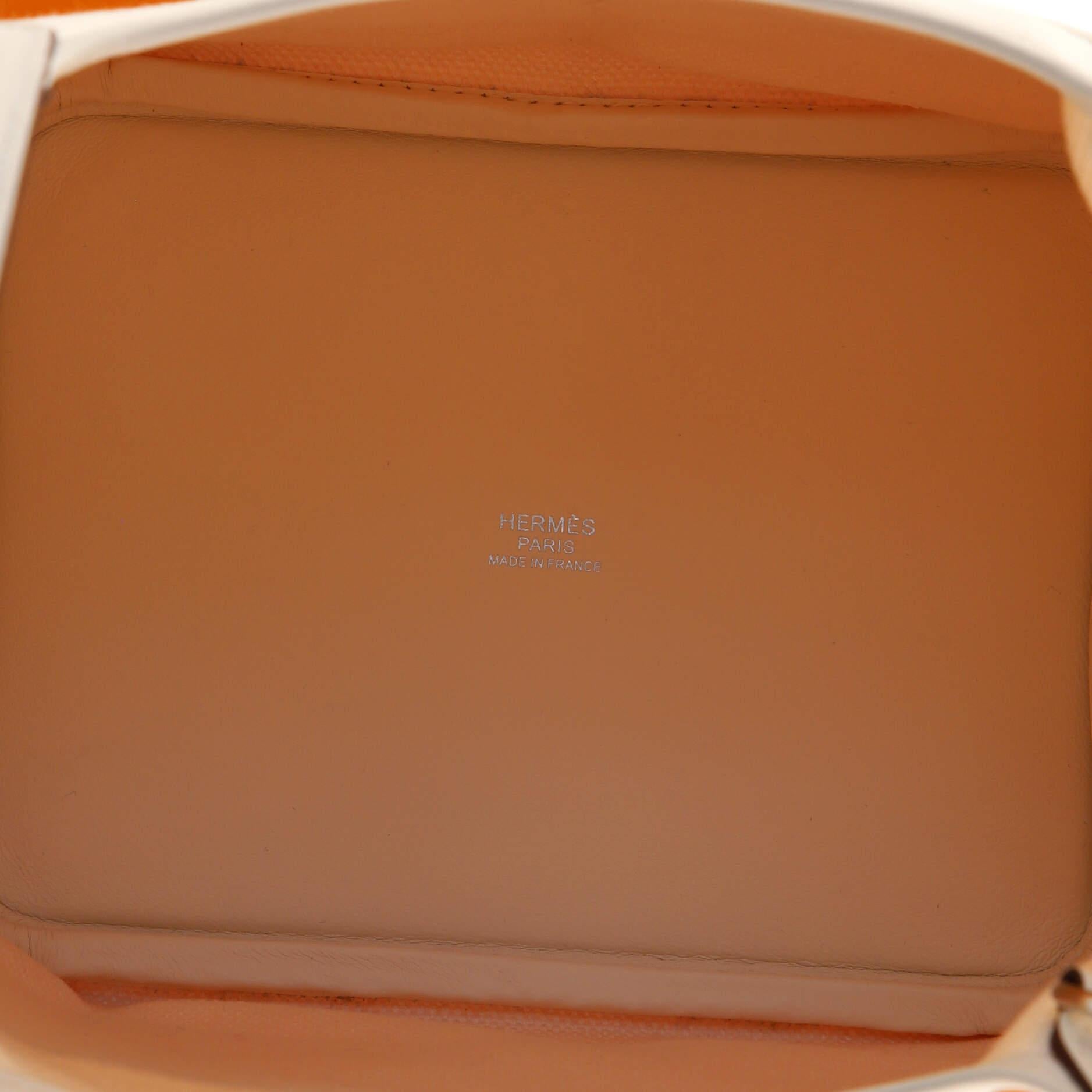 White Hermes Cargo Picotin Lock Bag Canvas and Swift PM