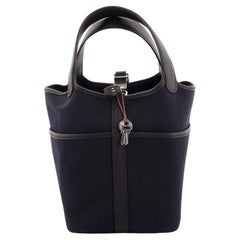 Sac Hermès Cargo Picotin Lock en toile et cuir Swift PM