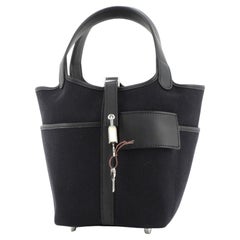 Sac Hermès Cargo Picotin Lock en toile et cuir Swift PM