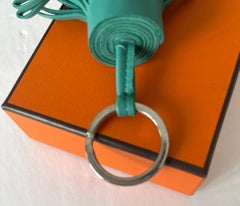 Hermes Carmen Key Ring Leather Charm Vert Jade