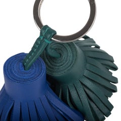 Hermes Carmen Uno - Dos Key Ring Electric Blue Malachite