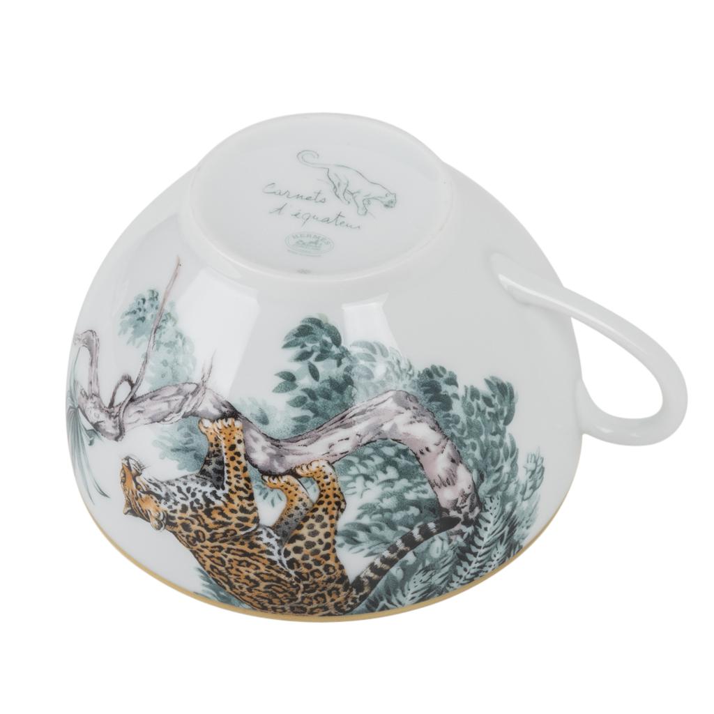 Hermes Carnets D'Equateur Breakfast Cup and Saucer Porcelain Set of 2 8