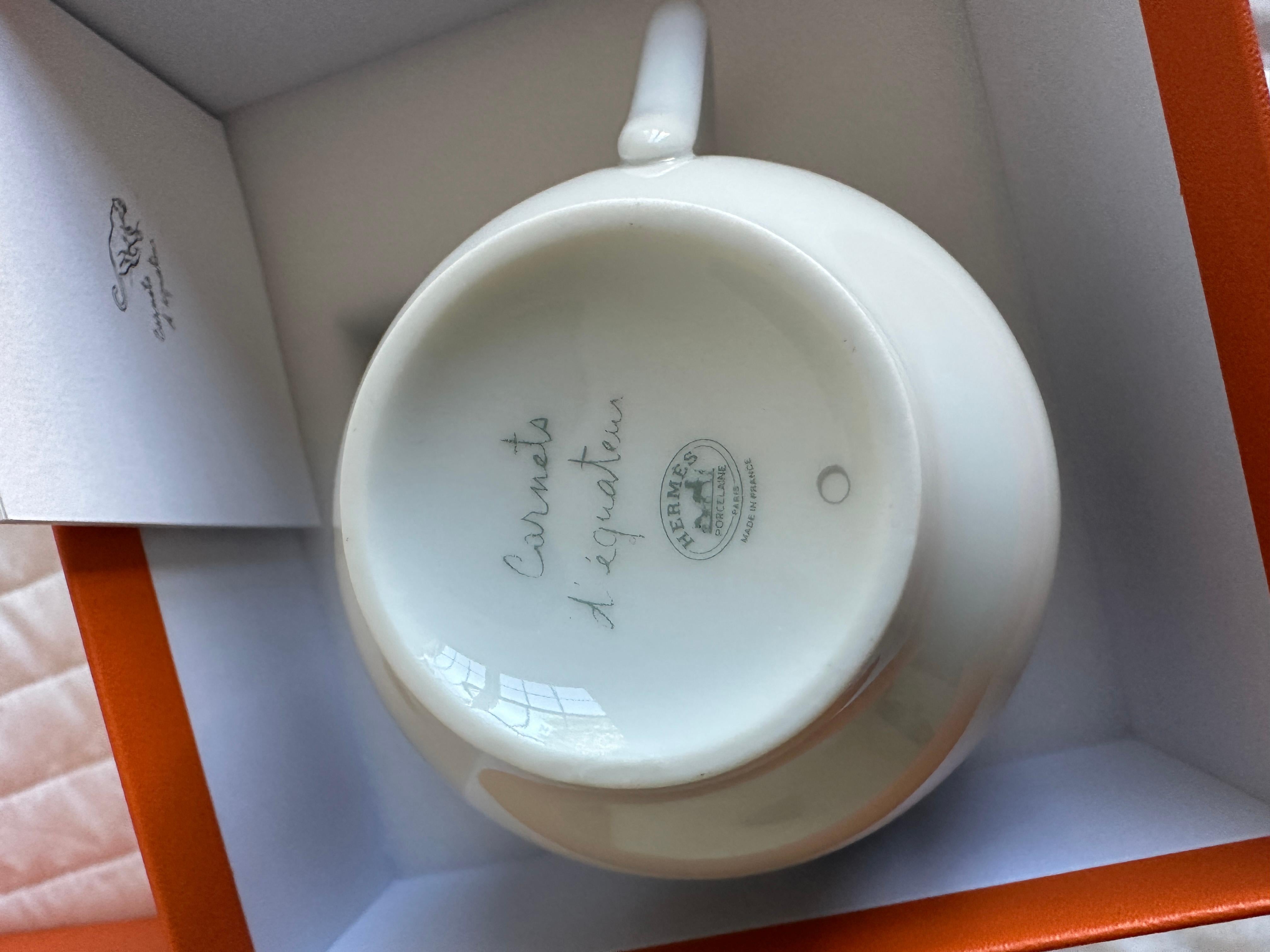 Hermes
Equateur Mugs Cups
Birds design Decorations are screen-printed and applied by hand using 24-carat gold thread
You are getting 6 Cups
These are currently selling on the Hermes site for $340.00 each cup

Jaguars, macaws, panthers and impalas