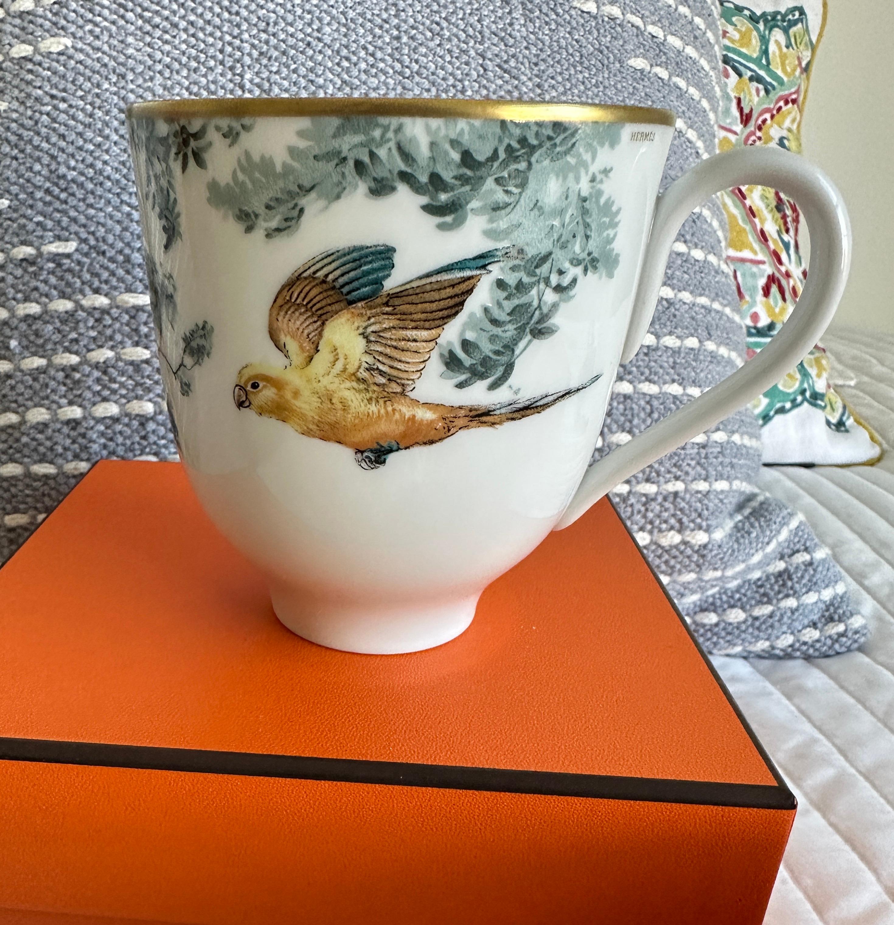 Gray Hermès Carnets d'Equateur Mug Porcelain Cups Set of 6 Cups Brand New For Sale