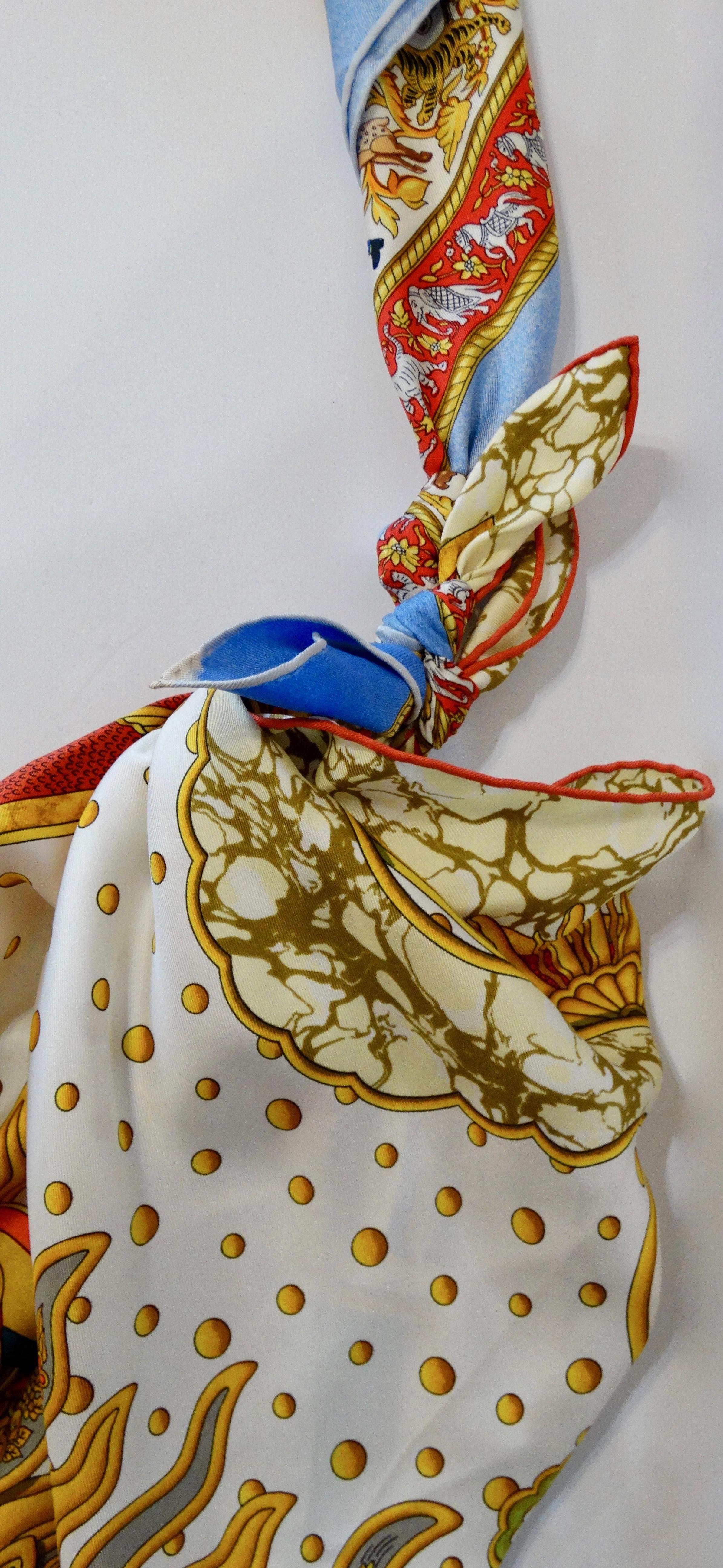 Hermes Carpe Diem & Chasse en Inda Silk Scarf Bag  8