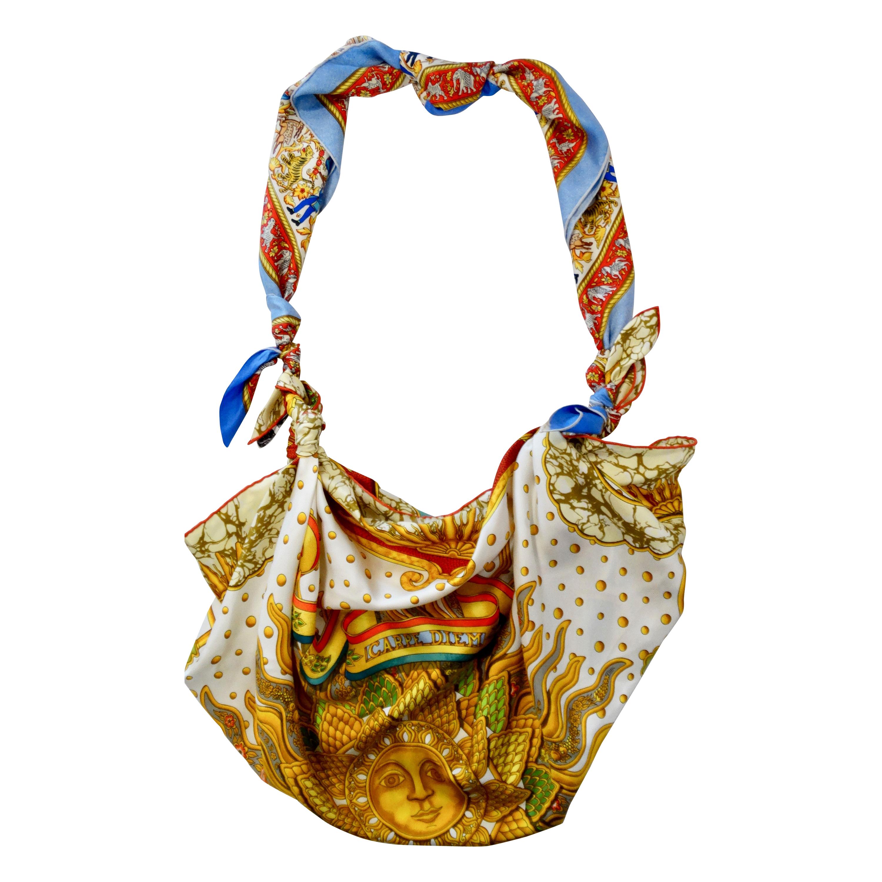 Hermes Carpe Diem & Chasse en Inda Silk Scarf Bag 