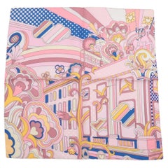 Hermès Carré 45 Faubourg Regenbogen-Schal Rosa