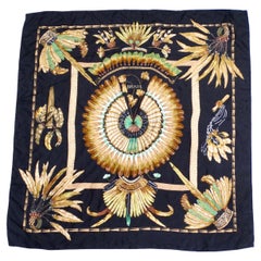 Pañuelo de seda con estampado de plumas Hermes Carre 90 Brasil