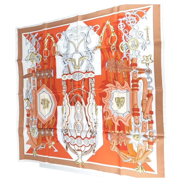 Foulard Hermès BRIDES ET DESTIN – 90cm Soie – DAISKE NOMURA – Neuf Sans étiquette