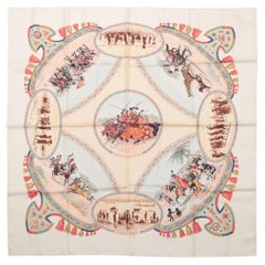 Hermès Carré 90 Cavaliers Peuls Pool Jockey Scarf Ivory