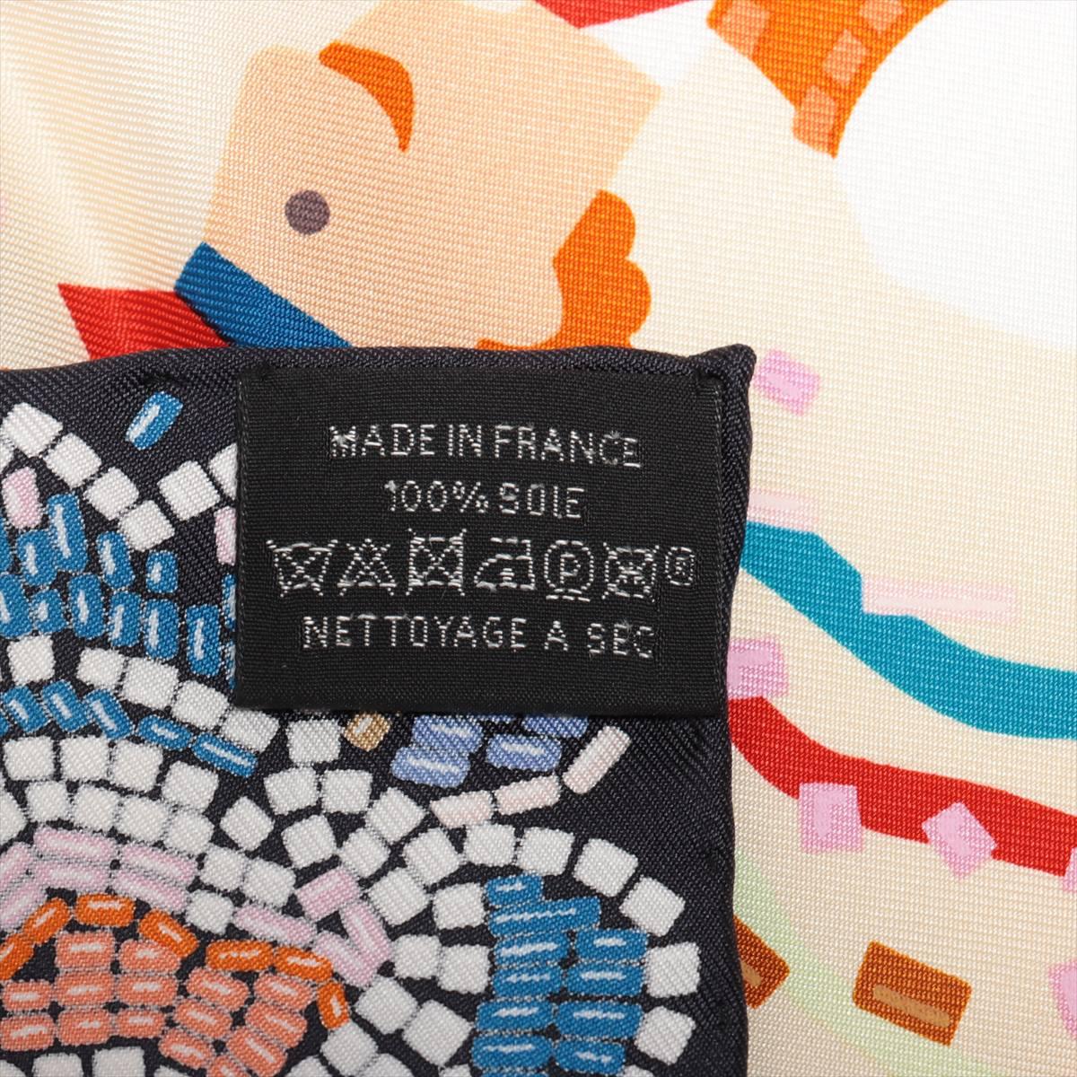 Hermès Carré 90 Costume de Fete Silk Scarf White 2