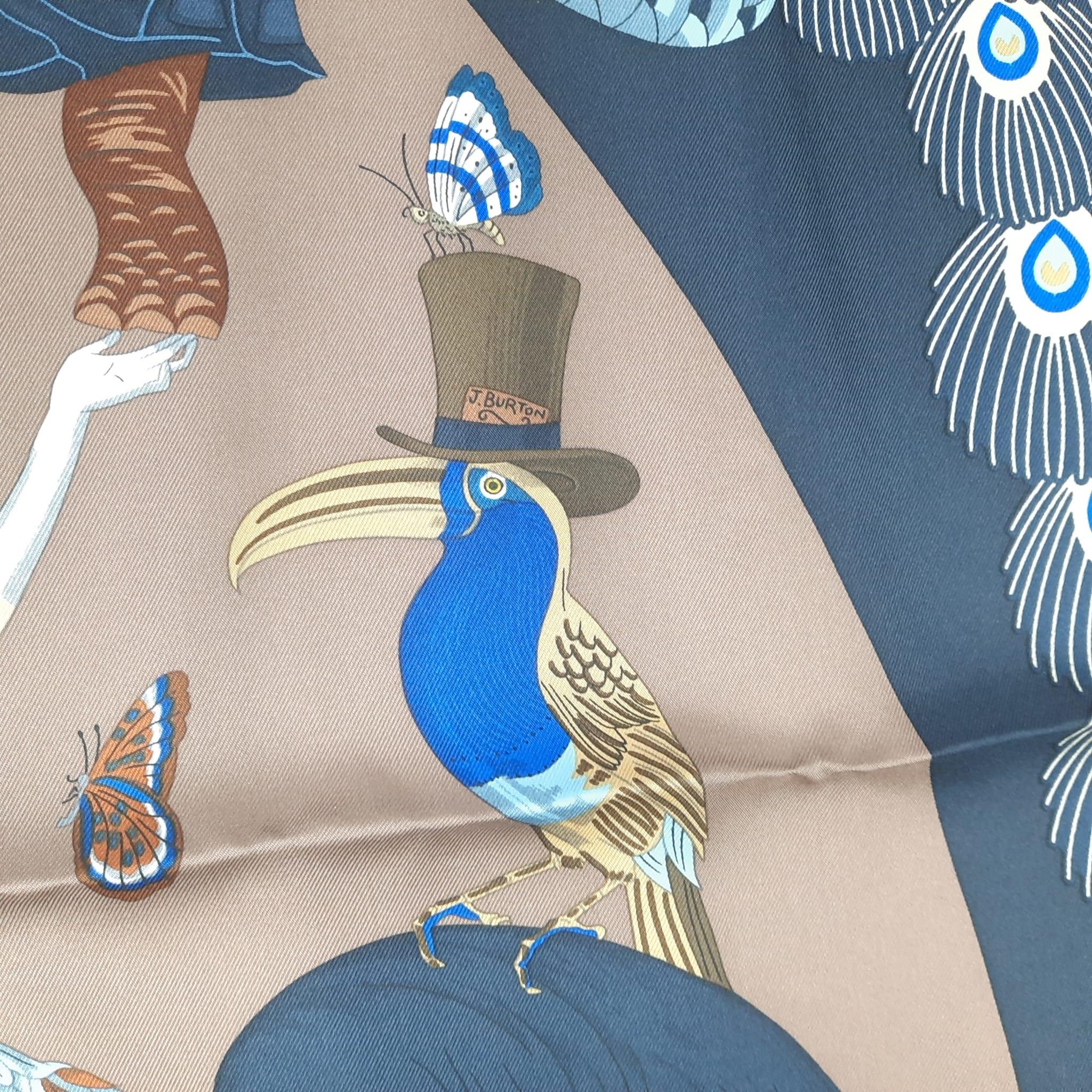 Hermes Carré 90 Hermès Story Marron Glacé / Bleu Nuit / Pétrole Silk Neuf à Nicosia, CY