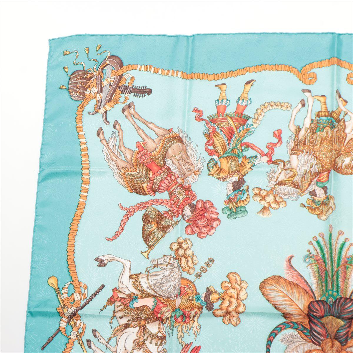 Gray Hermès Carré 90 Les Fetes Du Roi Soleil Blue