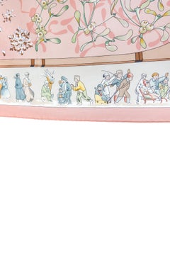 Hermès Carré 90 "Neige d'Antan" Sciarpa invernale in twill di seta A.I.C. 1984