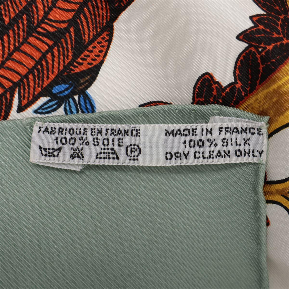 Hermès Carré Animal Alphabets Scarf  White x Green 4