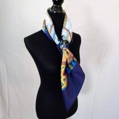 Hermès "Cavalier Peuls" Jean de Fougerolle carré, vintage silk scarf from 1993