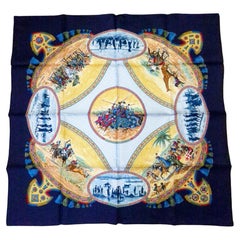 Hermès carré "Cavalier Peuls" Jean de Fougerolle, foulard in seta vintage 1993